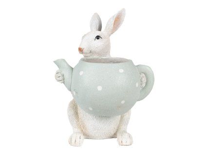 6pr3999 figurine rabbit 23 cm beige polyresin easter decoration