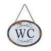 text sign 17x13 cm white iron wall board